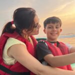Kanika Maheshwari Instagram - Boat rides and bonding – creating memories that ride the waves of time. ⛵️👩‍👦❤️ #memories #qualitytime #family #bonding #momandson #fun #funtimes #happiness #happy #boat #boatride #boating #love #blessed #blessings #beauty #familytime #healing #serenity #smile #kanikamaheshwari