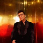 Karan Johar Instagram - Black will always be the new Black…. Styled by @ekalakhani in @amitaggarwalofficial 📷 @thehouseofpixels #koffeewithkaran