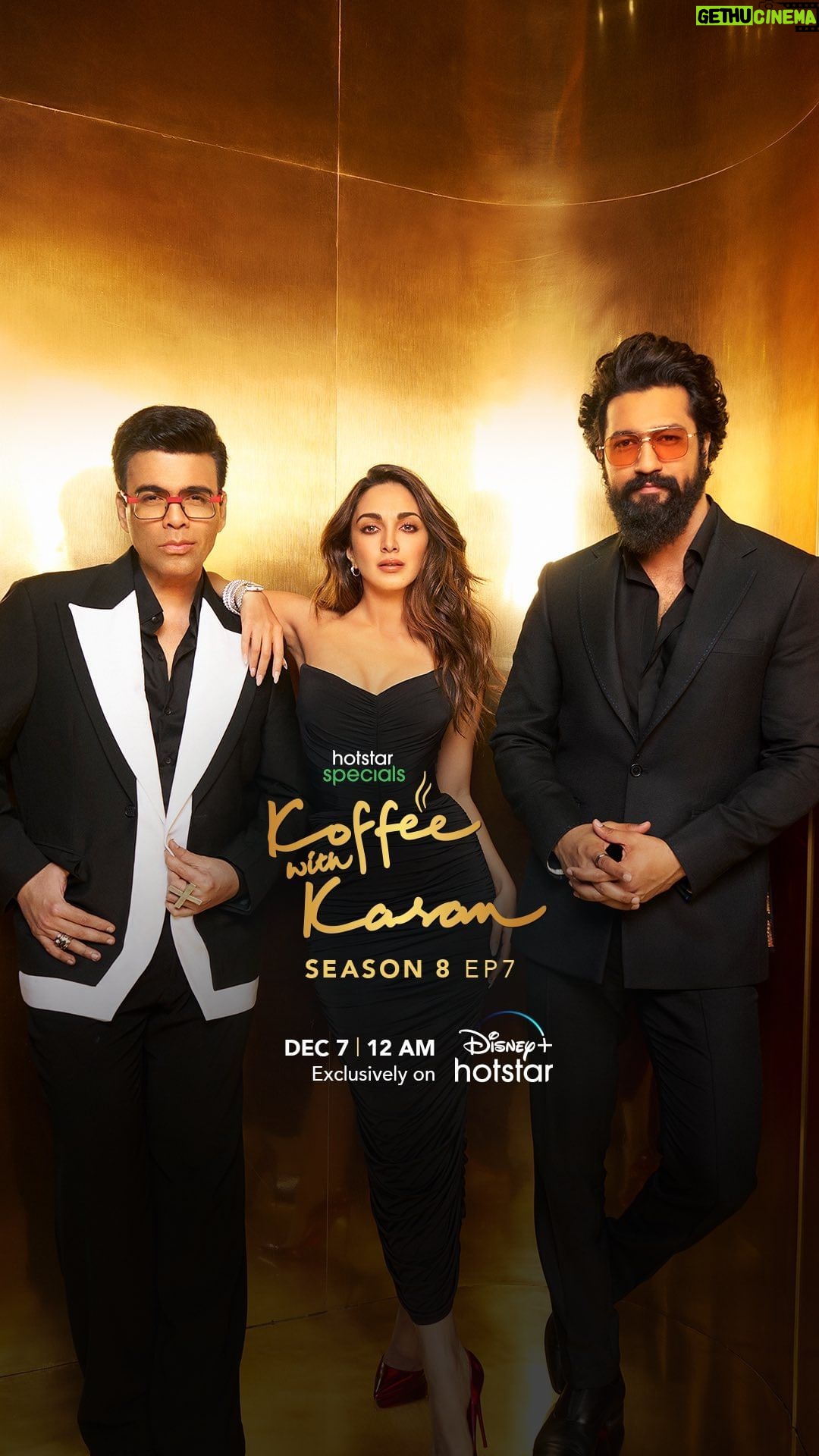 Karan Johar Instagram - The beauty & the bahadur are all things candid as they take the koffee kouch in the new episode of #KoffeeWithKaranS8!❤️ #HotstarSpecials #KoffeeWithKaran Season 8 - new episode streaming from 7th Dec on Disney+ Hotstar! #KWKS8OnHotstar @disneyplushotstar @vickykaushal09 @kiaraaliaadvani @apoorva1972 @jahnviobhan @dharmaticent