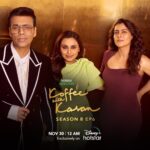 Karan Johar Instagram - We’ve hit the ⏪ button hard enough to bring my first leading ladies - Kajol & Rani back on the Koffee couch & it’s nostalgia in the purest form!!!!🧡🧡🧡 #HotstarSpecials #KoffeeWithKaran Season 8 - new episode streaming from 30th November on Disney+ Hotstar! #KWKS8OnHotstar @disneyplushotstar @kajol #RaniMukerji @apoorva1972 @jahnviobhan @dharmaticent