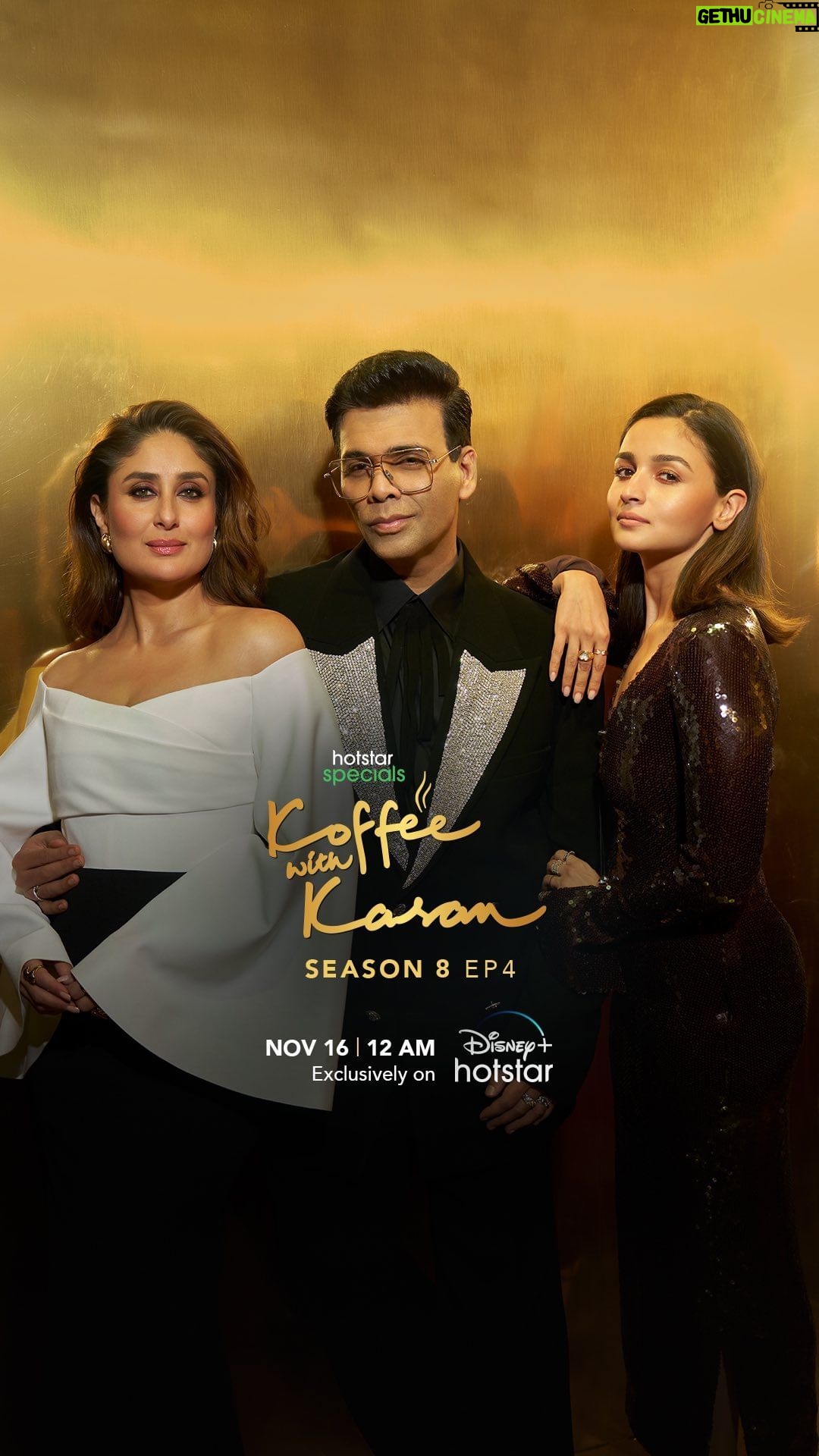 Karan Johar Instagram - Doesn’t get more PHAT than this!!!😉 Watch the loveliest queens, Kareena Kapoor Khan & Alia Bhatt on the new episode of #KoffeeWithKaran, streams from 16th November! #HotstarSpecials #KoffeeWithKaran Season 8 - a new episode every Thursday only on Disney+ Hotstar! #KWKS8OnHotstar @disneyplushotstar @kareenakapoorkhan @aliaabhatt @apoorva1972 @jahnviobhan @dharmaticent