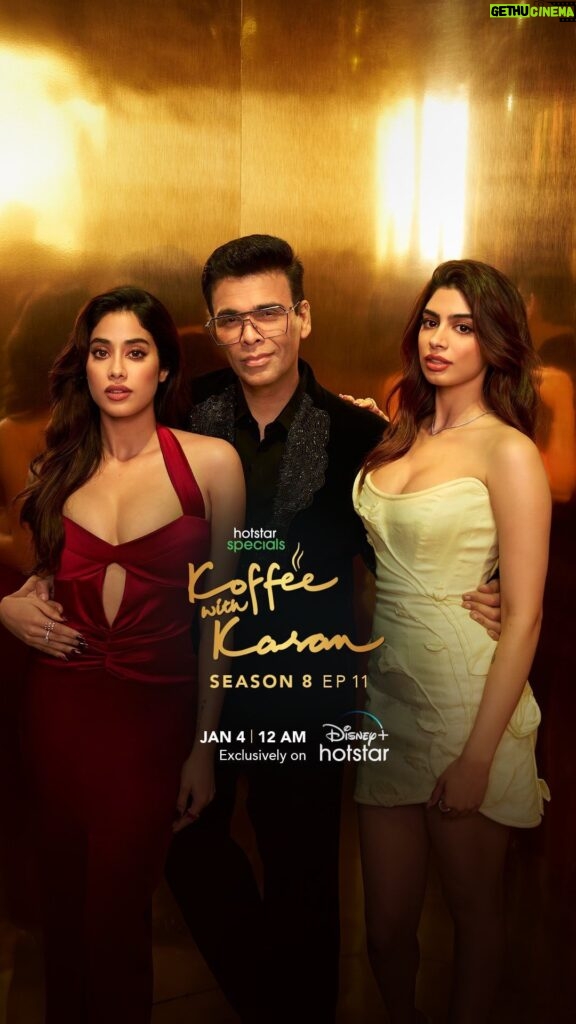 Karan Johar Instagram - We are starting off the new year with some crackling energy with the Kapoor sisters. For the first time ever, catch the sister duo - Janhvi & Khushi Kapoor, together on the latest episode of #KoffeeWithKaranS8!💥😍 #HotstarSpecials #KoffeeWithKaran Season 8 - new episode streams this Thursday on Disney+ Hotstar! #KWKS8OnHotstar @disneyplushotstar @janhvikapoor @khushi05k @apoorva1972 @jahnviobhan @dharmaticent