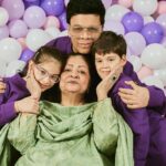 Karan Johar Instagram - Going through a purple patch!!!! My world …. The idea of balloons are more than a decoration to me… they have always represented joy and celebration and a magical feeling of happiness …. My first film is full of them … and even now my inner child comes alive when I have them around … Am so happy to have passed on my joy of balloons to my twins … who overreact as much to them as I do…. Thank you @ekalakhani for always dressing the family and to @sheldon.santos for being there to capture our moments … and the biggest hug to my children’s favourite and all our silent pillar @len5bm ❤️❤️❤️❤️