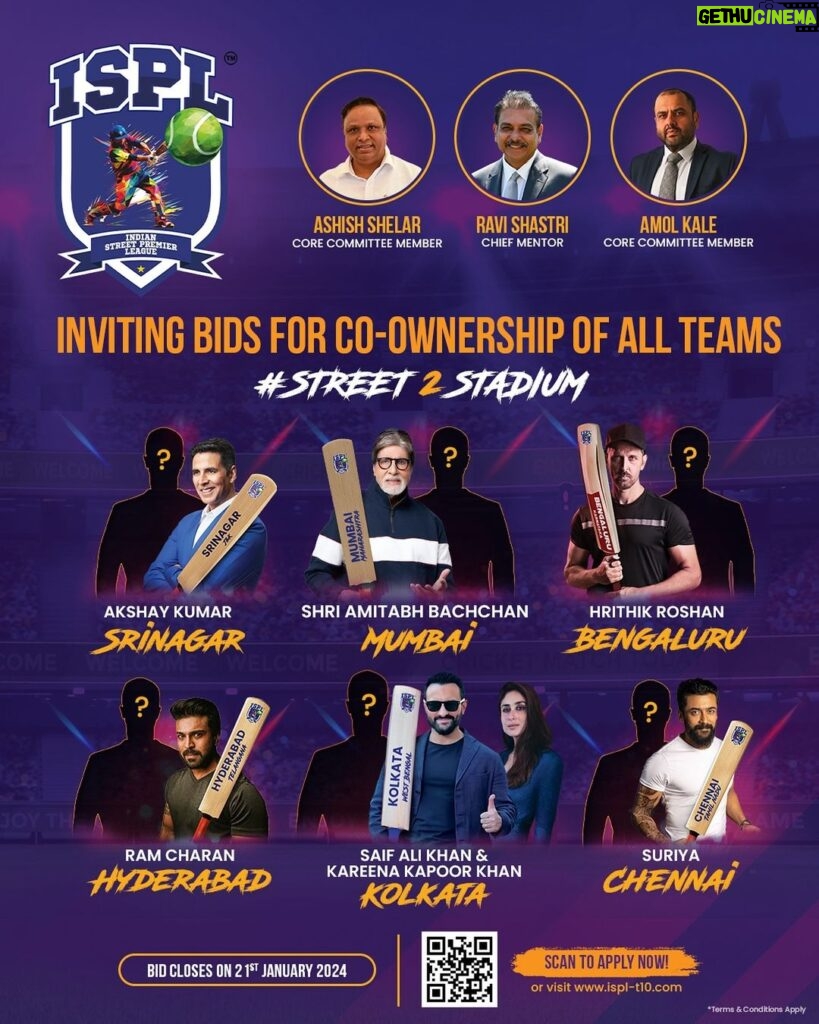 Kareena Kapoor Instagram - Be part of something special - Shared dreams... shared passions 🥰😋🙌🏻 We invite you to be a part of our team Kolkata in the Indian Street Premier League. Apply Now at ispl-t10.com #ZindagiBadalDo #NewT10Era #EvoluT10n #Street2Stadium @surajsamat @amol_kale76 @advocateashishshelar @ravishastriofficial #Ad