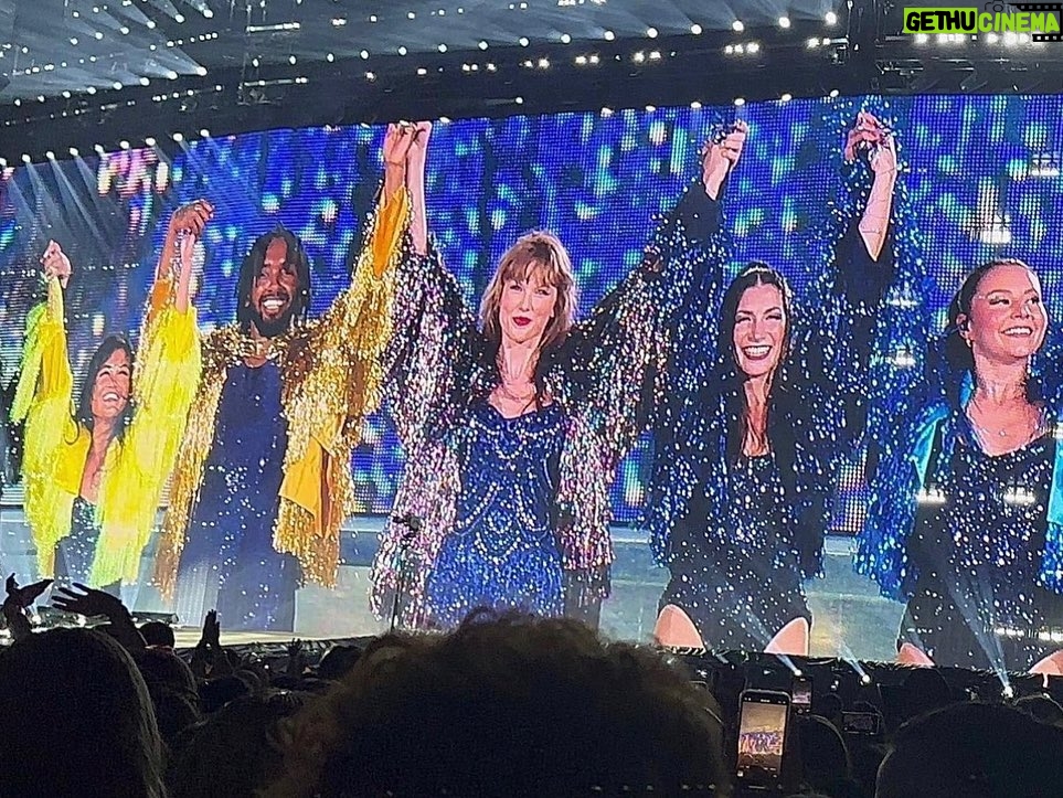 Karen Chuang Instagram - May 17, 2023 :: Always proud to be the resident shortie, especially on this tour. Don’t worry though because I can jump extra high and take very long strides. See above for reference. Thank you Internet for these photos. #tserastour #dancer #asiandancer #theerastour #erastour #erastourdancers