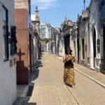 Karen Chuang Instagram - November 14, 2023 :: Some moments from Buenos Aires, Argentina: 1) First selfie in South America 😀 2) Cementerio de la Recoleta 3) El Ateneo Grand Splendid 4) After 15 years of being a pescatarian/vegetarian, Ive rebranded as an omnivore and celebrated with a steak from La Cabrera 5) Favorite exhibit at MACBA was by Eduardo Basualdo. This black foil sculpture was haunting and beautiful. 6) Wet and rainy weather! 7) El Viejo Almacén 8) Beautiful outdoor parks 9) La Boca 10) ♥️ captured by @facundo_castelli #buenosaires #erastour #argentina