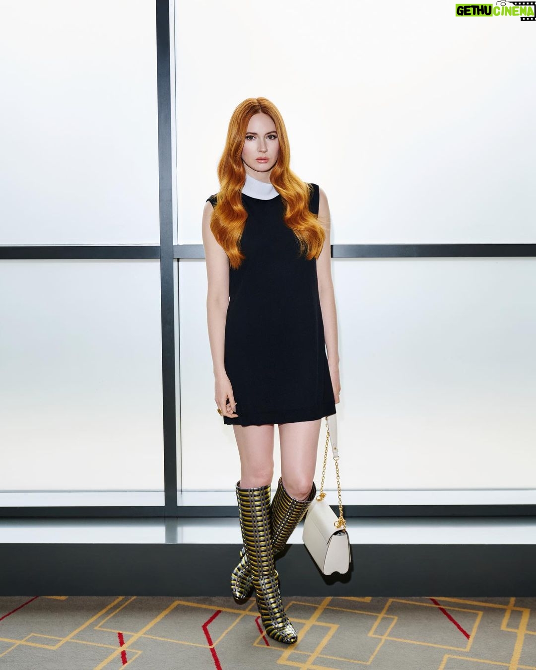 Karen Gillan Instagram - Guardians of the Galaxy press in Paris… @marvelstudios @louisvuitton 📸 by @cedricterrell Styling @rebeccacorbinmurray Hair @bobbyeliot Make up @jennakristina #guardiansofthegalaxy #marvel #gotgvol3 Disneyland Paris