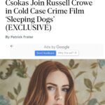 Karen Gillan Instagram - This is what I’m up to; In the wake of a cutting-edge Alzheimer’s treatment, Crowe’s character, a former homicide detective, is tasked with re-examining a brutal murder case from his past – the grisly murder of a college professor (Csokas). Fighting to regain his memory, the detective enlists his former partner to help him revive the investigation. They encounter a magnetic and mysterious woman (Gillan), a tangle of contradictions and secrets and a horrific reality that changes the detective’s world view in the blink of an eye. #sleepingdogsmovie 🐶