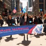 Karen Gillan Instagram - Such an honor and an absolute BLAST to be the Grand Marshal for this years Tartan Day Parade in New York City. We celebrated all things Scottish in my exquisite kilt made by the talented as hell @howiekilt Thanks for having me Tartan Day!!! #tartandayparade