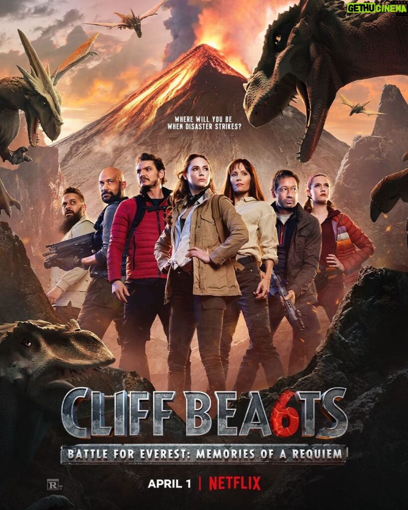 Karen Gillan Instagram - So excited to share the poster for my new film Cliff Beasts 6!! This is my favourite franchise I’ve ever been a part of and this installment is the best one yet. Trailer drops in TWO DAYS! #cliffbeasties @cliffbeasts @netflix