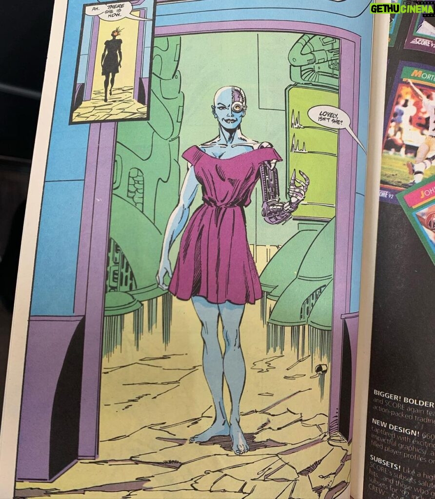 Karen Gillan Instagram - Nebula’s first appearance in the comics as a cyborg. Cute dress. #marvel #nebula