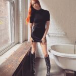 Karen Gillan Instagram – LV boots in the bath tub (also, good morning America.) 

#guardiansofthegalaxyvol3 
Look @louisvuitton 
Styling @rebeccacorbinmurray 
Make up @kaleteter 
Hair @thedavidcruz New York, New York