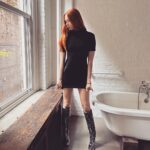 Karen Gillan Instagram – LV boots in the bath tub (also, good morning America.) 

#guardiansofthegalaxyvol3 
Look @louisvuitton 
Styling @rebeccacorbinmurray 
Make up @kaleteter 
Hair @thedavidcruz New York, New York