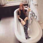 Karen Gillan Instagram – LV boots in the bath tub (also, good morning America.) 

#guardiansofthegalaxyvol3 
Look @louisvuitton 
Styling @rebeccacorbinmurray 
Make up @kaleteter 
Hair @thedavidcruz New York, New York