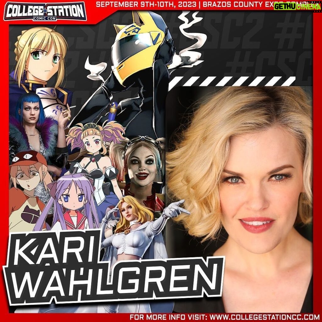 Kari Wahlgren Instagram - Coming to Bryan, TX for @collegestationcomiccon Sep. 9-10! 💗 #anime #voiceover #cartoons #convention #videogames #flcl #durarara #gothamknights