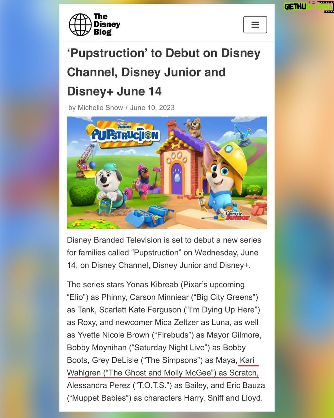 Kari Wahlgren Instagram - It's #Pupstruction time! πΎ I loved playing Scratch, Professor Frazzle, and more... such a great show for the little ones! Tune in Wednesday June 14 at 8am on Disney Channel/Disney Jr./Disney+ π #cartoons #voiceover #disney #puppies #animation