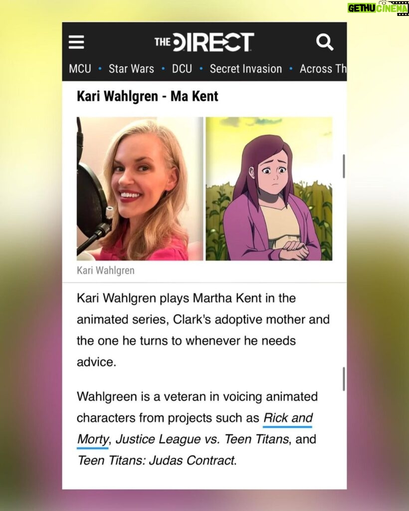 Kari Wahlgren Instagram - Who's watched it? 🙋🏼‍♀️ Did you find my characters, Ma Kent and Young Clark? #myadventureswithsuperman #makent #clarkkent #superman #dcu #dccomics