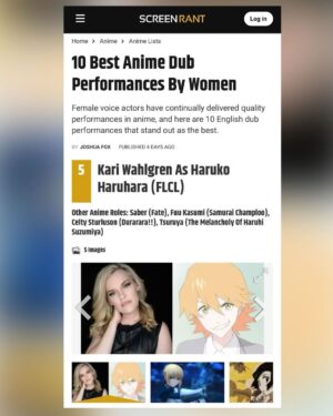 Kari Wahlgren Instagram - The role of Haruko in FLCL over 20 years ago was one of my first voiceover jobs and still one of my favorites to this day! Thanks for the write-up @screenrant! 💗

#flcl #anime #haruko #voiceover