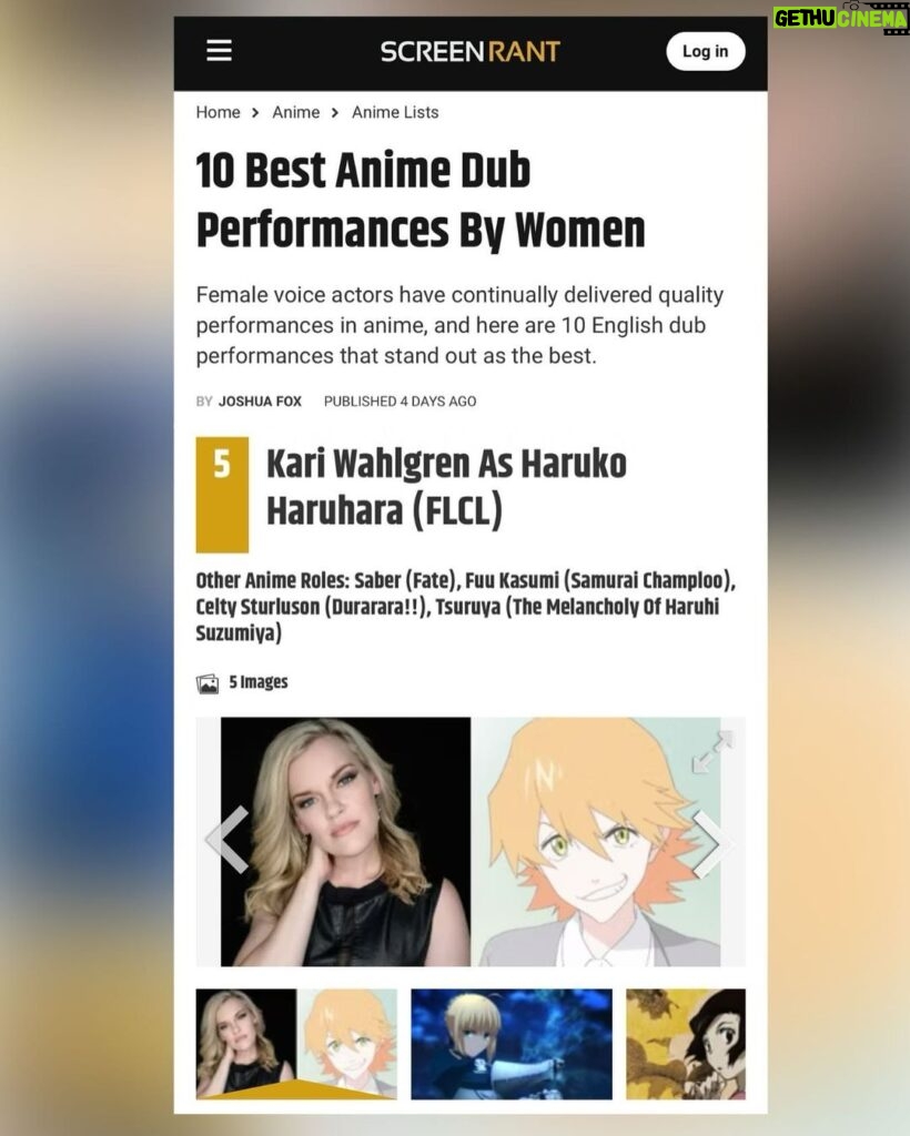 Kari Wahlgren Instagram - The role of Haruko in FLCL over 20 years ago was one of my first voiceover jobs and still one of my favorites to this day! Thanks for the write-up @screenrant! 💗 #flcl #anime #haruko #voiceover