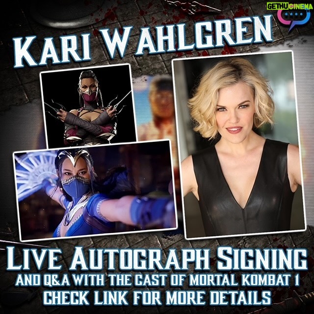 Kari Wahlgren Instagram - Hey Mortal Kombat fans! 🪭 ⚔ I'll be doing a livestream signing coming up soon -- so if you've wanted an autograph but just couldn't make it to a convention, this is a great opportunity! Check the link in my profile for all the details! 💗 #mortalkombat #autograph #signing #mileena #kitana #mk1