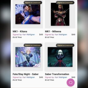 Kari Wahlgren Instagram - Hey Mortal Kombat fans! 🪭 ⚔ I'll be doing a livestream signing coming up soon -- so if you've wanted an autograph but just couldn't make it to a convention, this is a great opportunity! Check the link in my profile for all the details! 💗

#mortalkombat #autograph #signing #mileena #kitana #mk1