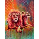 Karin Brauns Instagram - "On The Hunt For Couture" 48" × 36" DM for inquiries . . . . . . . #artgallery #popartists #lionpainting #tigers #lions #animalartists #animalkingdom #colorful #bright #manhattanbeachcalifornia #artforsale #artistsworld #fun #weekendvibes #weekendmood #popart #lionkingdom #forsale #animalhunt Manhattan Beach, California