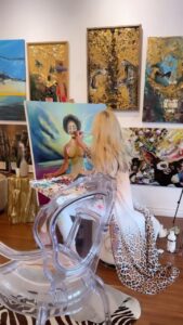 Karin Brauns Instagram - Sunday funday at the gallery capturing @sherinamikasa beauty & soul.. more to come @colorfulsinartgallery #sundayfunday #art #artist #weekend #manhattanbeach #charkra #actors #memorialday #beach #la Manhattan Beach, California