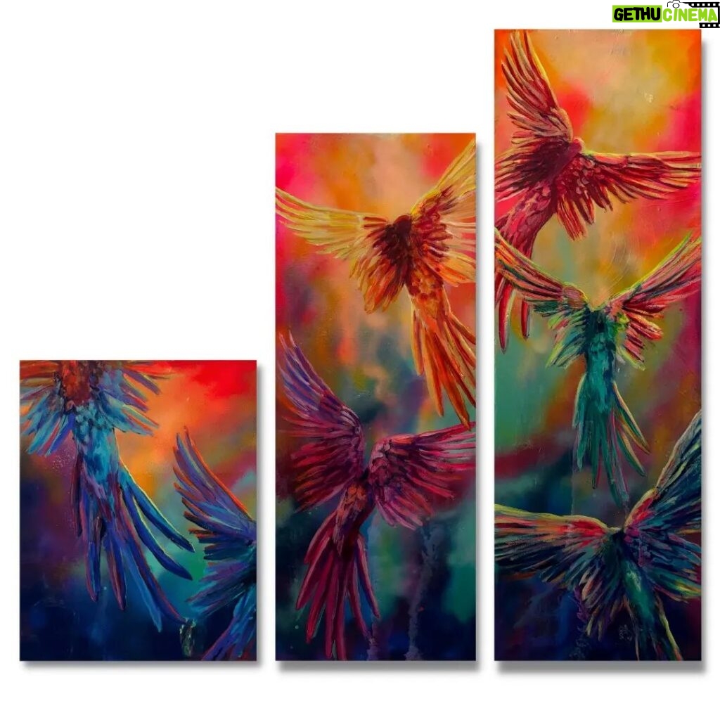 Karin Brauns Instagram - New art piece trio up for sale “Spread Your Wings” DM for inquiries . . . . . #artworld #artist #painting #animalart #birds #art #parrot #bird #parrots #parrotsofinstagram #birds #birdsofinstagram #parrotlover #parakeet #macaw #birb #pets #petsofinstagram #cockatiel #birdlovers #nature #conure #parrotlovers #parrotsofig #budgie #lovebird #cockatoo #instabird #karinbrauns Manhattan Beach, California