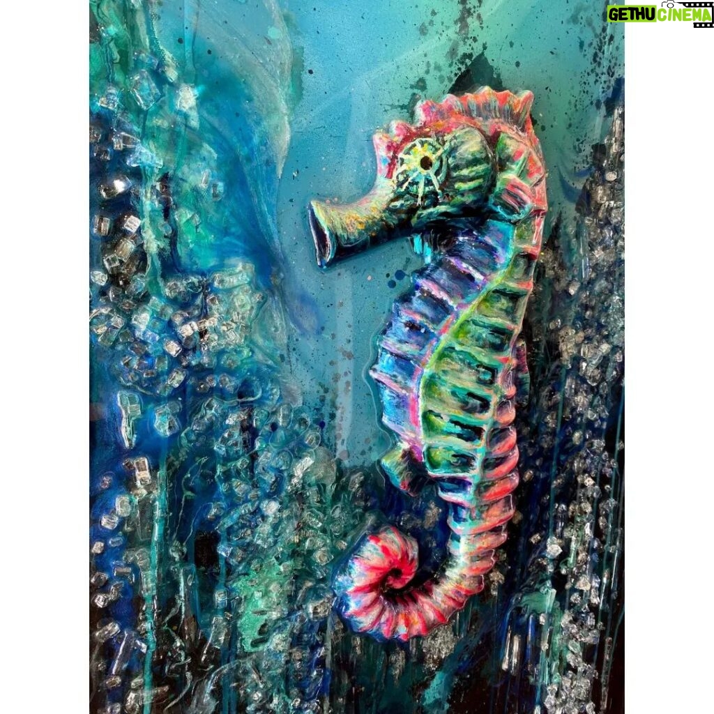 Karin Brauns Instagram - Closeups of "Go With The Flow" 48" × 24" Available for sale. Dm Team KB for inquiries. . . . . . . . . #artworld #artist #artstudio #artistsoninstagram #animalart #animals #sealife #seaart #seahorse #ocean #oceanlife #colorfulsinartgallery #art #newpiece #artgallery #manhattanbeach #manhattan #california #losangeles #wallart #karinbraunsgallery #karinbrauns