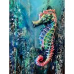 Karin Brauns Instagram - Closeups of "Go With The Flow" 48" × 24" Available for sale. Dm Team KB for inquiries. . . . . . . . . #artworld #artist #artstudio #artistsoninstagram #animalart #animals #sealife #seaart #seahorse #ocean #oceanlife #colorfulsinartgallery #art #newpiece #artgallery #manhattanbeach #manhattan #california #losangeles #wallart #karinbraunsgallery #karinbrauns
