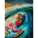 Karin Brauns Instagram - "Party Wave" 48×36 Available for sale DM for inquiries . . . . . . . . #artworld #artlife #artgallery #artoftheday #artist #artstudio #garfield #artistsoninstagram #artforsale #pinkpanther #garfieldlovers #artwork #artiststudio #catstagram   #garfieldcat #california #manhattanbeach #manhattan #losangeles #pinkpanthercartoon #sepulveda #fishart #surfing #popartists #seaart #sinistermonopoly #karinbrauns Manhattan Beach, California