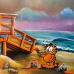 Karin Brauns Instagram - "Manhattan Beach Paint Battle" 48" × 36" Available @colorfulsinartgallery Visit us or DM for more inquiries . . . . . . . #manhattanbeach #art #artist #artsale #gallery #beach #popart #pinkpanther #socal #garfield #cartoons #socal #pink #lifeguardtower #wind #ocean #moments #losangeles #karinbraunsgallery #karinbrauns #artistoninstagram #artcollective #artlife #acrylicpaint #manhattanbeachcalifornia