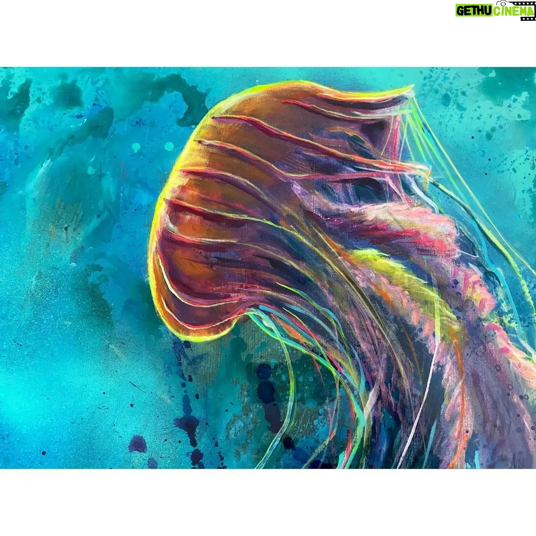 Karin Brauns Instagram - "Luxurious Flow" Acrylic, glow in the dark mixed media on canvas Both/Single piece available DM for more inquiries . . . . . . . #jellyfish #art #ocean #sea #nature #underwater #fishing #aquarium #sealife #artistoninstagram #jellyfishart #blue #beautiful #marinelife #jellyfishes #animals #water #oceanlife #painting #artprogress #art #artist #artwork #artoftheday #artprocess #arte #instaart #artistic #artworld #karinbraunsgallery #karinbrauns Manhattan Beach, California