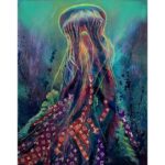 Karin Brauns Instagram - "Luxurious Flow" Acrylic, glow in the dark mixed media on canvas Both/Single piece available DM for more inquiries . . . . . . . #jellyfish #art #ocean #sea #nature #underwater #fishing #aquarium #sealife #artistoninstagram #jellyfishart #blue #beautiful #marinelife #jellyfishes #animals #water #oceanlife #painting #artprogress #art #artist #artwork #artoftheday #artprocess #arte #instaart #artistic #artworld #karinbraunsgallery #karinbrauns Manhattan Beach, California