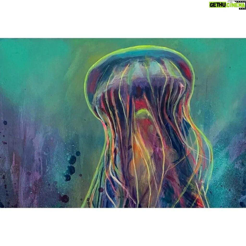 Karin Brauns Instagram - "Luxurious Flow" Acrylic, glow in the dark mixed media on canvas Both/Single piece available DM for more inquiries . . . . . . . #jellyfish #art #ocean #sea #nature #underwater #fishing #aquarium #sealife #artistoninstagram #jellyfishart #blue #beautiful #marinelife #jellyfishes #animals #water #oceanlife #painting #artprogress #art #artist #artwork #artoftheday #artprocess #arte #instaart #artistic #artworld #karinbraunsgallery #karinbrauns Manhattan Beach, California