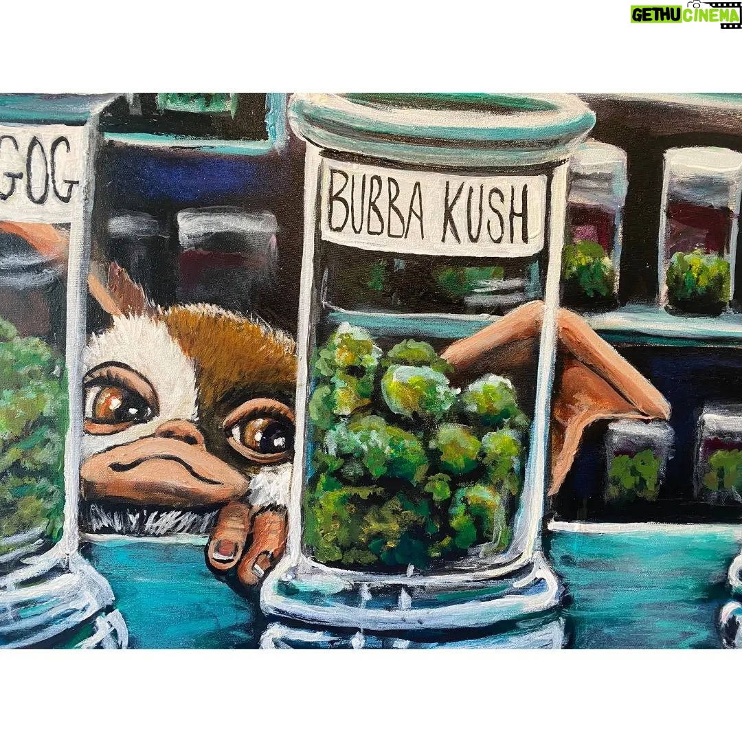 Karin Brauns Instagram - "Lit Gremlins Up And Smoke” 48” x 36” acrylic on canvas Up for grabs Original Artwork: $6,000 Paper Prints & giclée available for sale Showcasing at @colorfulsinartgallery DM for inquiries . . . . . #gremlins #gizmo #mogwai #gremlinsmovie #horror #gremlin #horrormovies #gremlinsfan #gremlinscollection #thenewbatch #smovies #art #movies #stevenspielberg #kawaii #zachgalligan #toystagram #artwork #acrylicpainting #animalart #artoftheday #colorfulsinartgallery #artists #karinbraunsgallery #karinbrauns Manhattan Beach, California