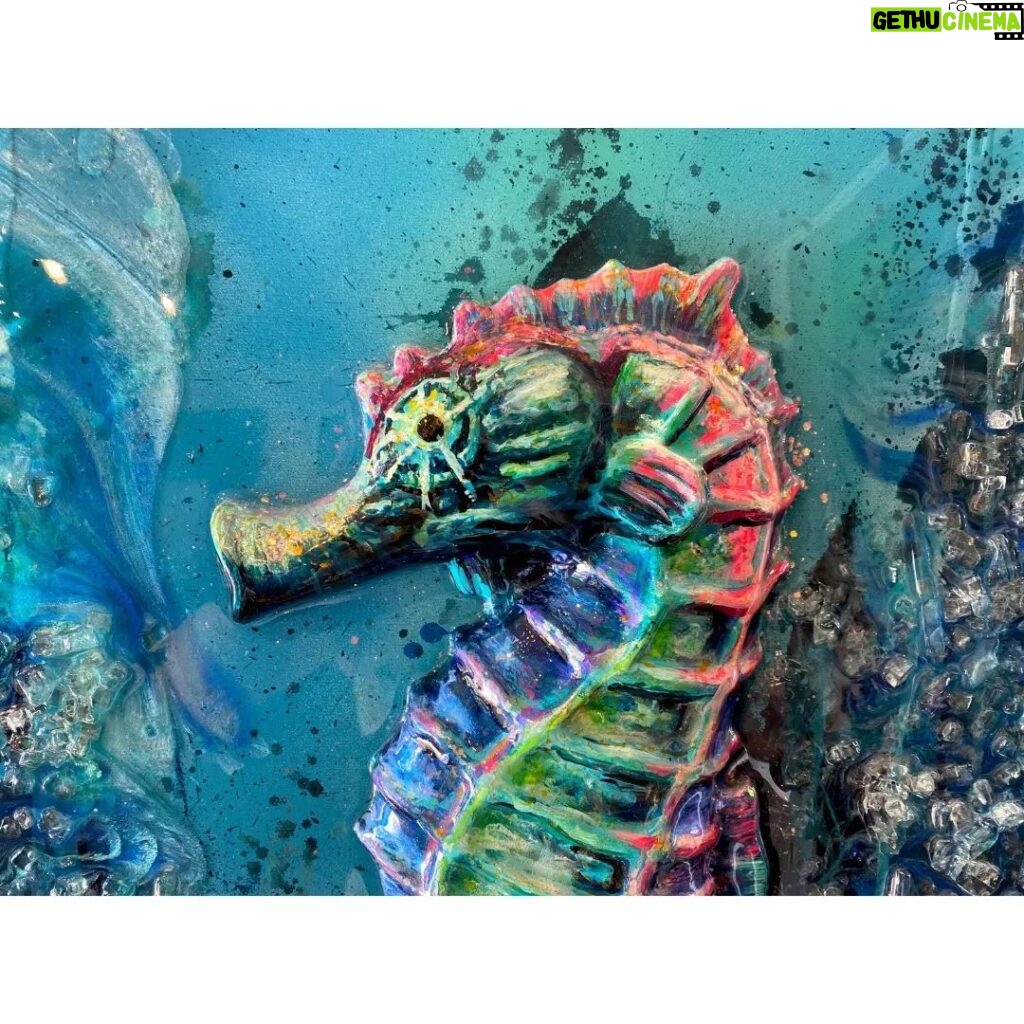 Karin Brauns Instagram - Closeups of "Go With The Flow" 48" × 24" Available for sale. Dm Team KB for inquiries. . . . . . . . . #artworld #artist #artstudio #artistsoninstagram #animalart #animals #sealife #seaart #seahorse #ocean #oceanlife #colorfulsinartgallery #art #newpiece #artgallery #manhattanbeach #manhattan #california #losangeles #wallart #karinbraunsgallery #karinbrauns