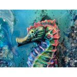 Karin Brauns Instagram - Closeups of "Go With The Flow" 48" × 24" Available for sale. Dm Team KB for inquiries. . . . . . . . . #artworld #artist #artstudio #artistsoninstagram #animalart #animals #sealife #seaart #seahorse #ocean #oceanlife #colorfulsinartgallery #art #newpiece #artgallery #manhattanbeach #manhattan #california #losangeles #wallart #karinbraunsgallery #karinbrauns
