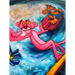Karin Brauns Instagram - "Party Wave" 48×36 Available for sale DM for inquiries . . . . . . . . #artworld #artlife #artgallery #artoftheday #artist #artstudio #garfield #artistsoninstagram #artforsale #pinkpanther #garfieldlovers #artwork #artiststudio #catstagram   #garfieldcat #california #manhattanbeach #manhattan #losangeles #pinkpanthercartoon #sepulveda #fishart #surfing #popartists #seaart #sinistermonopoly #karinbrauns Manhattan Beach, California