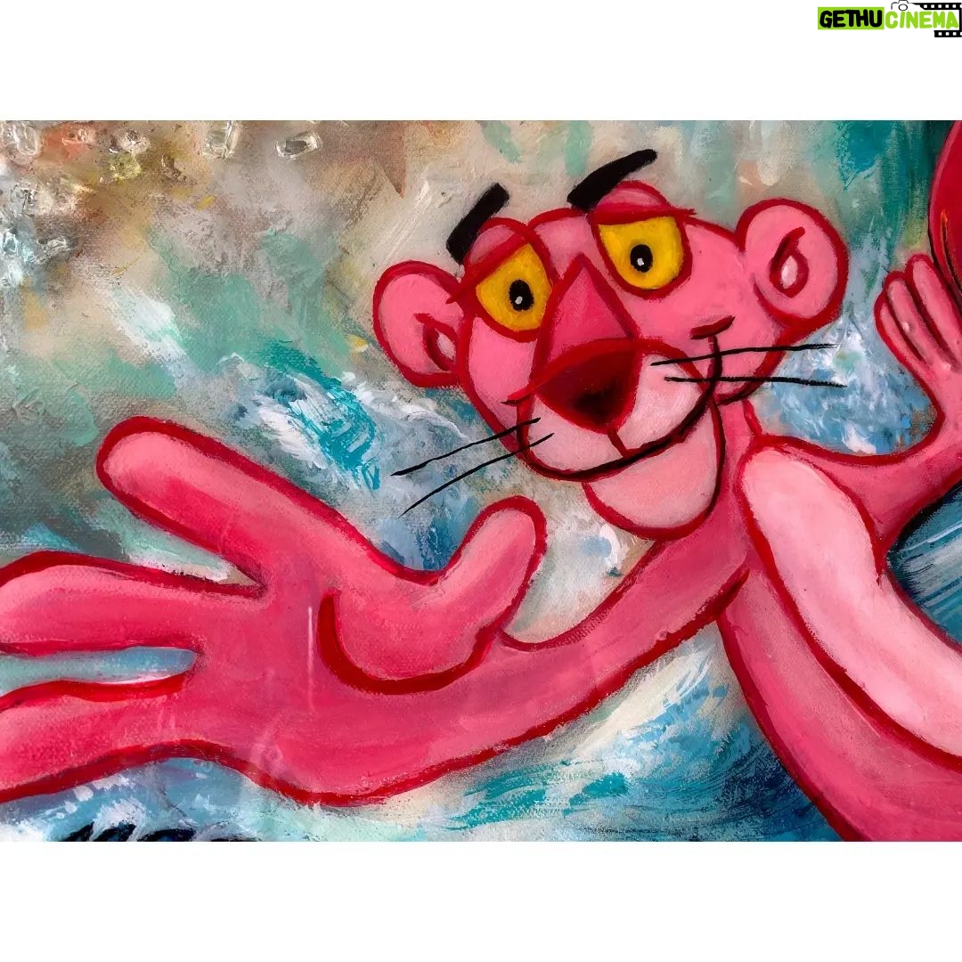 Karin Brauns Instagram - "Party Wave" 48×36 Available for sale DM for inquiries . . . . . . . . #artworld #artlife #artgallery #artoftheday #artist #artstudio #garfield #artistsoninstagram #artforsale #pinkpanther #garfieldlovers #artwork #artiststudio #catstagram #garfieldcat #california #manhattanbeach #manhattan #losangeles #pinkpanthercartoon #sepulveda #fishart #surfing #popartists #seaart #sinistermonopoly #karinbrauns Manhattan Beach, California