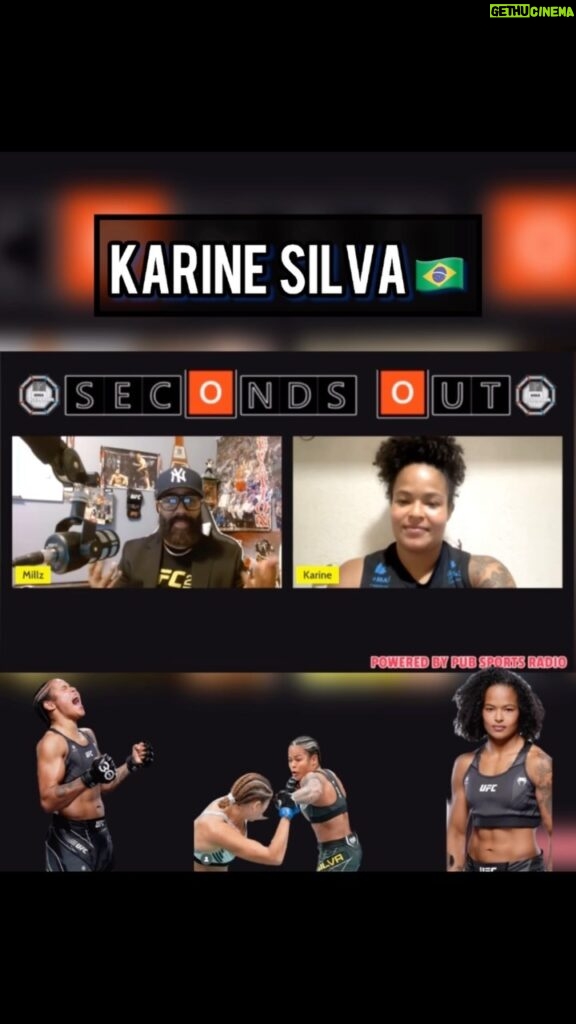 Karine Silva Instagram - I got the honor to speak with Karine killer Silva for exclusive interview with a Portuguese translator ! 🗣️ what fight changed your life ? 🗣️ have you got any 50 k bonus ? 🗣️ knee bar queen ? Check out my full interview on @pubsportsradio @karine_killer_ufc #ufc #reel #reels #mma