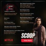 Karishma Tanna Instagram - You showered a lot of love on our show . It’s a show Wch is made with honesty and love .. Vote for our show and let's beat the competition! Your support can make a real difference. Cast your vote today ❤️🙏 Thanku team, Thanku @hansalmehta sir ,Thanku @netflix_in and Thanku @matchboxshots Thanku @filmfare Do vote for #scoop at the @filmfare OTT awards 2023 https://www.filmfare.com/awards/filmfare-ott-awards-2023/vote