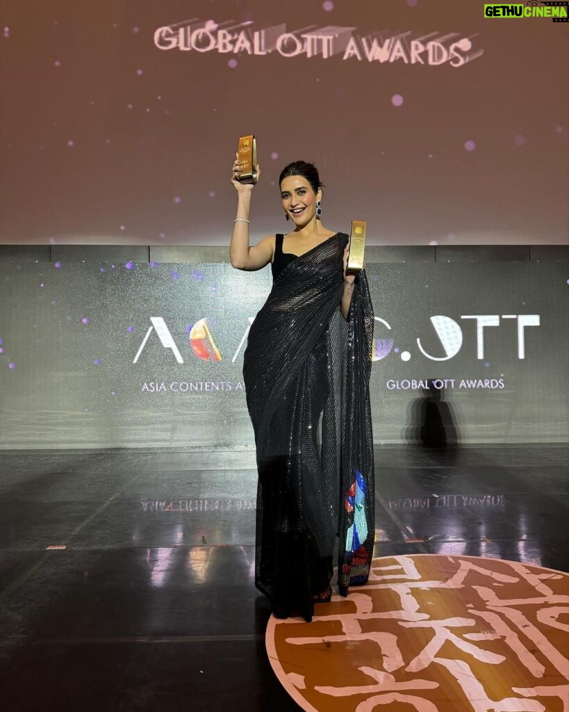 Karishma Tanna Instagram - And we Bring it Home 🇮🇳 I am absolutely thrilled to share with you all that our #series #Scoop #scooponnetflix has won 2 awards for Best Asian Series and Best Lead Actress on @netflix_in at the @busanfilmfest @aca_g.ott2023 To be nominated here was a huge honour and to win in both the categories is just overwhelming. So much gratitude in our hearts. Special Thanku to my director , @hansalmehta ❤️🙏 Thanku @castingchhabra Thank you to the entire team, team @matchboxshots and team @netflix_in for this. Thank you @monika_shergill @tanyabami and the entire NF team for backing us the way you have. Thank you @jignavora21 for letting us bare a piece of your heart to the world. God bless you! Official post to follow soon! @netflix_in @karishmaktanna @mohdzeeshanayyub @inayatsood @devenbhojani.official @bawejastudios @prosenstar @tanmaydhanania @tannishtha_c @malhar028 @rasika_agashe @thespianace @tejukolhapure @ishitta.arun @iradubey @avazkhan701 @shikhatalsania @ravimahashabde @matchboxshots @sanjayroutraymatchbox @saritagpatil @Mrunmayeelagoo #MiratTrivedi @anusinghc @karanvyas11 @dikssharoutray @castingchhabra @achintstagram @vishal_bajaj_1603 @pratikmr @Rishghel @pratham94 @Ganja_yogi @kavyadesaii aktalkies @Gyaskz.02 @shivankkapoor @tanvi_p9 @mua_krutika @ochinmay @mandarjkulkarni @amiteshmukheriee @mvinaysingh @nikita_bavishi @shambhavee @inayatsood @kashyapkapoor @jaimini_pathak @the_actor_aseem @rajivmalu @himanshahuja_dp @krutikapatil_mua @the_actor_aseem Here’s to many more exciting projects, and I can’t wait to share them with you all! 🥂✨ #BestSeries #BestActress #ScoopSeries #Netflix #Gratitude #dreamscometrue P.s. This is my first ever award for the category -Best actress and I am so lucky to have my first as the best one ❤️🙏