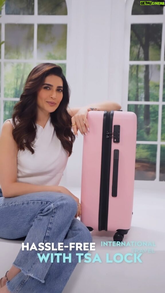 Karishma Tanna Instagram - Experience a new era of travel sophistication with Baggit Luggage! Introducing eight wheels for seamless movement, TSA lock for stress-free international trips, and pure polycarbonate strength. Stay organized with dedicated pockets. Make your journey a statement with Baggit!