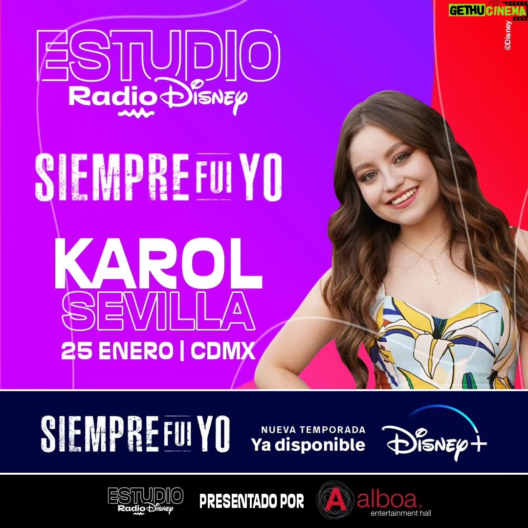 Karol Sevilla Instagram - ¡Ya está cerca el Estudio Radio Disney: Siempre fui yo con @karolsevillaofc! 🎤 🩵 Si aún no tienes tus invitaciones corre a nuestro TikTok @radiodisneymx a participar por ellas o escúchanos en tu radio #RadioDisney 🔊📱 Conoce más alboa.com.mx #DiversiónAlboa #Alboa