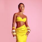 Karrueche Tran Instagram - BARBIE LA PREMIERE 🎀 Grateful for such an amazing team for making me feel like a true Barbie! 💛 @bryonjavar @stephenmoleskibeauty @brandnewjames