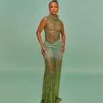 Karrueche Tran Instagram - GOLD PARTY @bryonjavar @artistrybystephen_ @hairbyyuichi Dress: @celiakritharioti Jewelry: @candyicejewelry 📸 @tayojr The West Hollywood EDITION