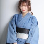 Kasumi Hasegawa Instagram - 少しずつ涼しくなってきたね♪ カメラマン: 木村直貴さん #デニム着物 #デニム着物コーデ #着物 #着物コーディネート #kimono #japanesekimono #japanesegirl