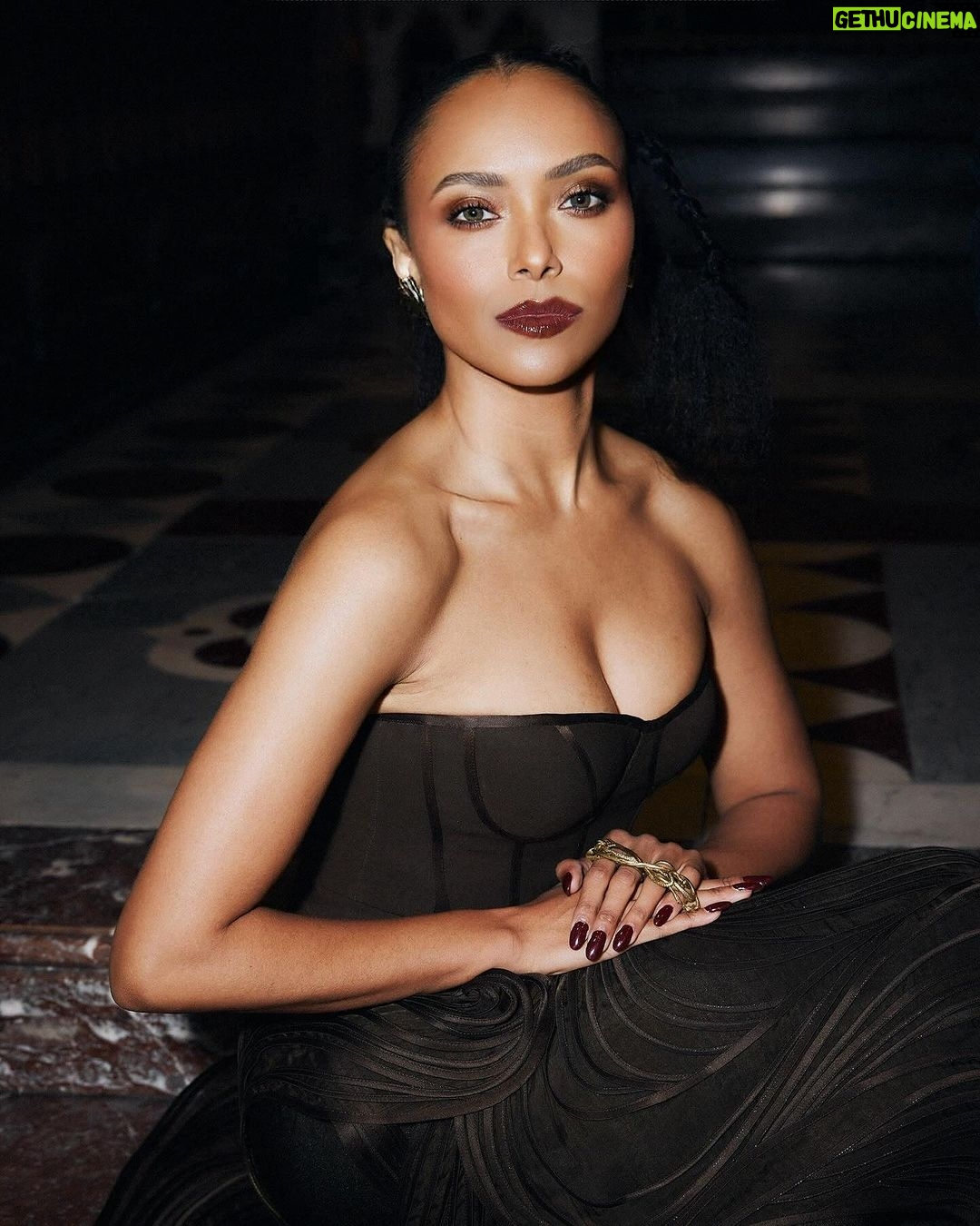 Kat Graham Instagram - My first time wearing @GauravGuptaOfficial was at the NMACC in Mumbai to celebrate him and the culture of India. Every piece he creates feels like a celebration… like a firework that has turned into a spiral of shapes and sounds. His Haute Couture show was another one of those celebrations. He took us to church! Literally. The new collection was elegant. Chic. Bold. Whimsical and commanding. Those are his consistencies. One thing that particularly stood out to me was the spiritual elements within this collection (my favorite being the chakra dress, and the kundalini snake rings). Many of you know that one of my best friends is Hema @boseh1 who has helped bring the talented Gaurav into the pop zeitgeist. She and I can spend hours talking about fashion, impact, energy focus and what it means to be a brown girl hustling. We also always have at least one pair of earrings that we are holding hostage from the other… a currency to ensure we find each other in the world again. I am so deeply proud of you Hema and the team for what you continue to accomplish. From a little town in Calcutta to running PFW my love. @ggpanther You are limitless, just like your clothes. Paris, France