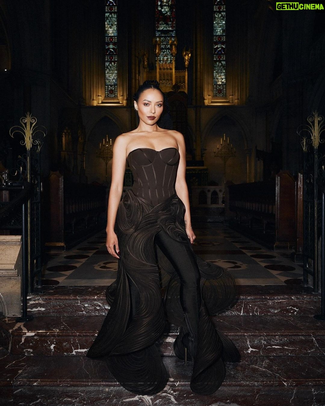 Kat Graham Instagram - My first time wearing @GauravGuptaOfficial was at the NMACC in Mumbai to celebrate him and the culture of India. Every piece he creates feels like a celebration… like a firework that has turned into a spiral of shapes and sounds. His Haute Couture show was another one of those celebrations. He took us to church! Literally. The new collection was elegant. Chic. Bold. Whimsical and commanding. Those are his consistencies. One thing that particularly stood out to me was the spiritual elements within this collection (my favorite being the chakra dress, and the kundalini snake rings). Many of you know that one of my best friends is Hema @boseh1 who has helped bring the talented Gaurav into the pop zeitgeist. She and I can spend hours talking about fashion, impact, energy focus and what it means to be a brown girl hustling. We also always have at least one pair of earrings that we are holding hostage from the other… a currency to ensure we find each other in the world again. I am so deeply proud of you Hema and the team for what you continue to accomplish. From a little town in Calcutta to running PFW my love. @ggpanther You are limitless, just like your clothes. Paris, France